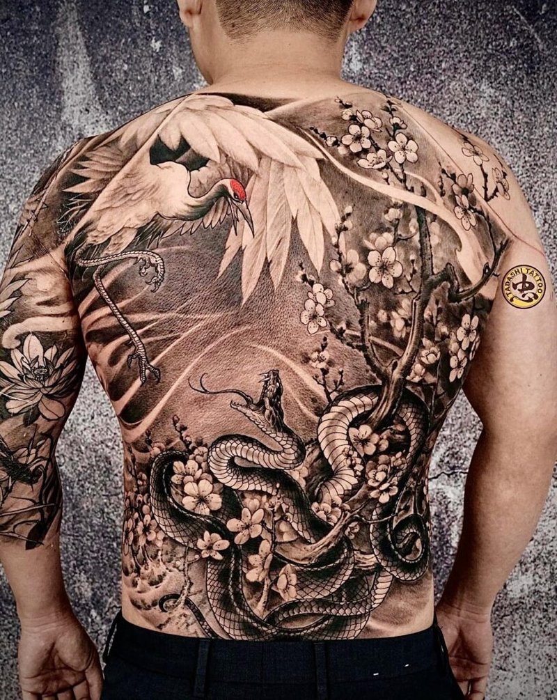 Beautiful crane tattoo design in Vietnam - Vietnam Adventure