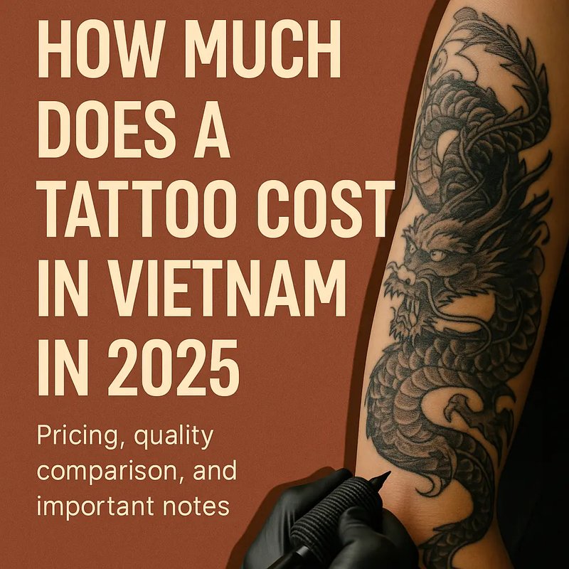 Detail of a large tattoo in progress in Vietnam - Vietnam Adventure