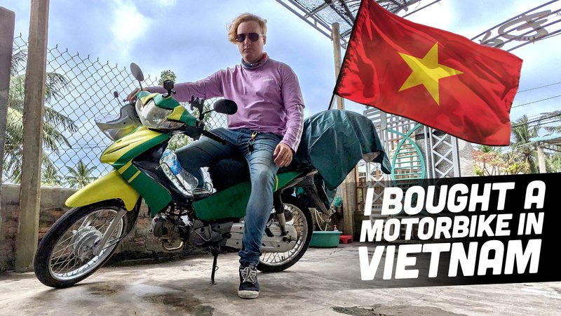 foreigner with motorbike blue card in Vietnam