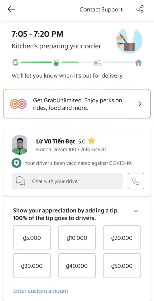 Grab services in Vietnam